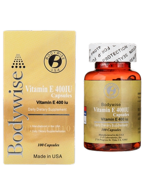 美国Bodywise先威维生素E100片胶囊淡斑美白提亮维他命E香港直邮