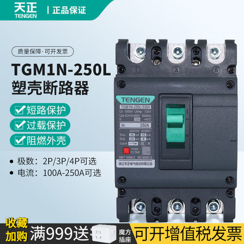 天正电气TGM1N-250L塑壳断路器