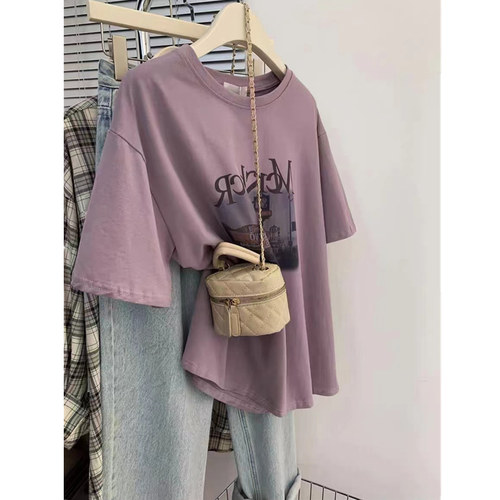 特大码300斤美式印花大版短袖T恤