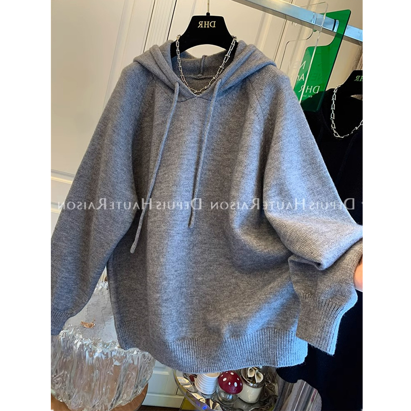 特大码300斤连帽套头毛衣针织衫