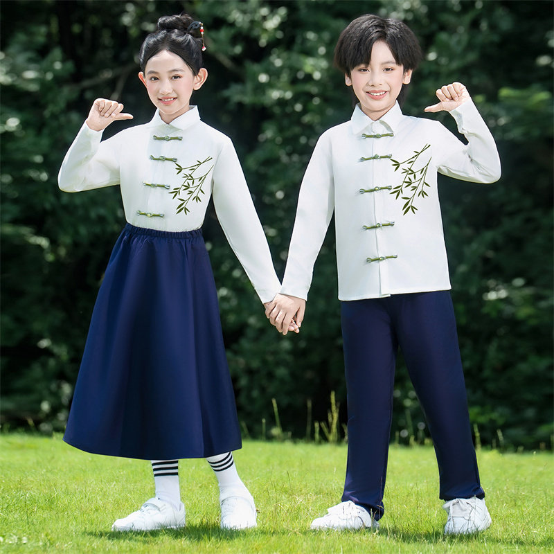 国庆儿童合唱演出表演服中小学生诗歌朗诵演讲比赛班服幼儿园园服