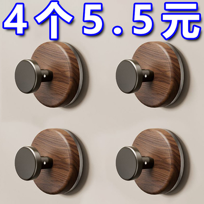 胡桃木纹吸盘免打孔挂钩