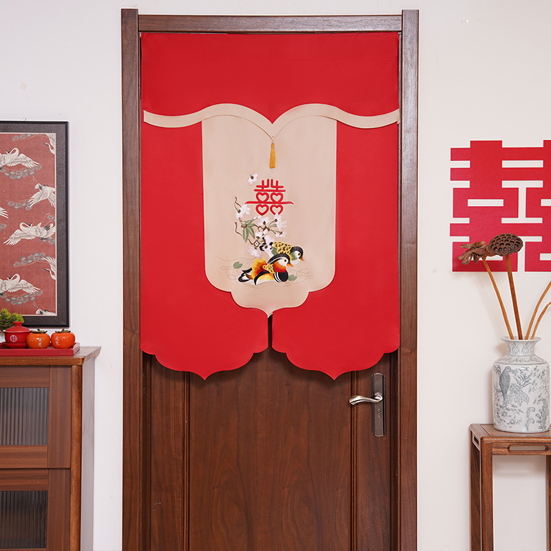 刺绣高档门帘结婚门帘