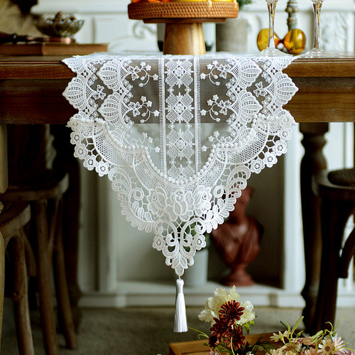 新款蕾丝轻奢镂空桌旗