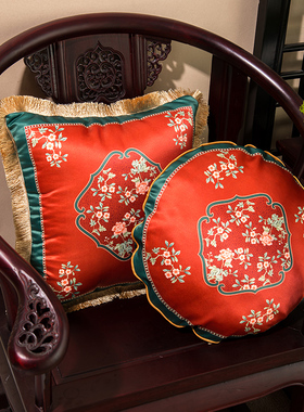 新中式红色喜庆抱枕沙发客厅新年腰靠垫兔年礼物结婚卧室床头靠枕