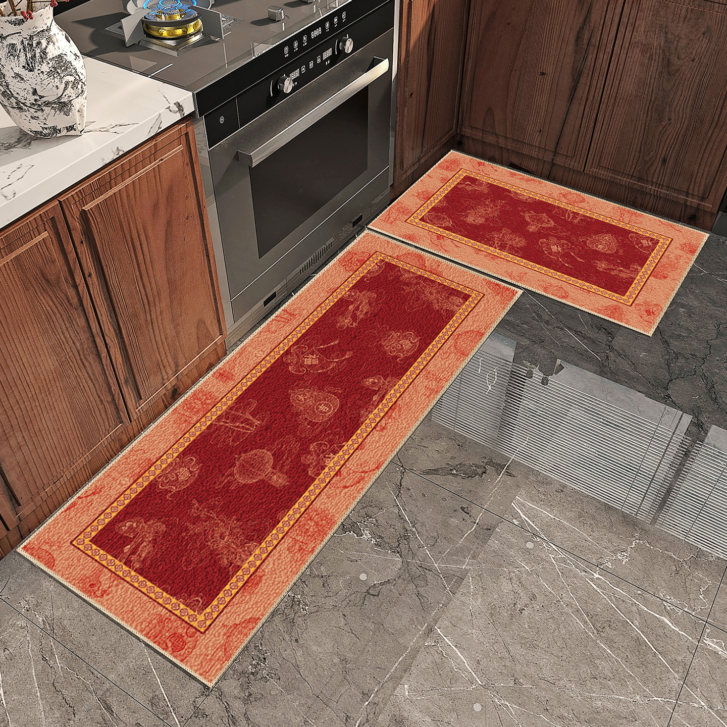 厨房专用地垫防滑新中式