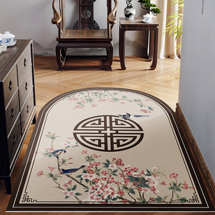 新中式 入户门地垫防水免洗皮革脚垫家用客厅门口地垫进门防滑垫子