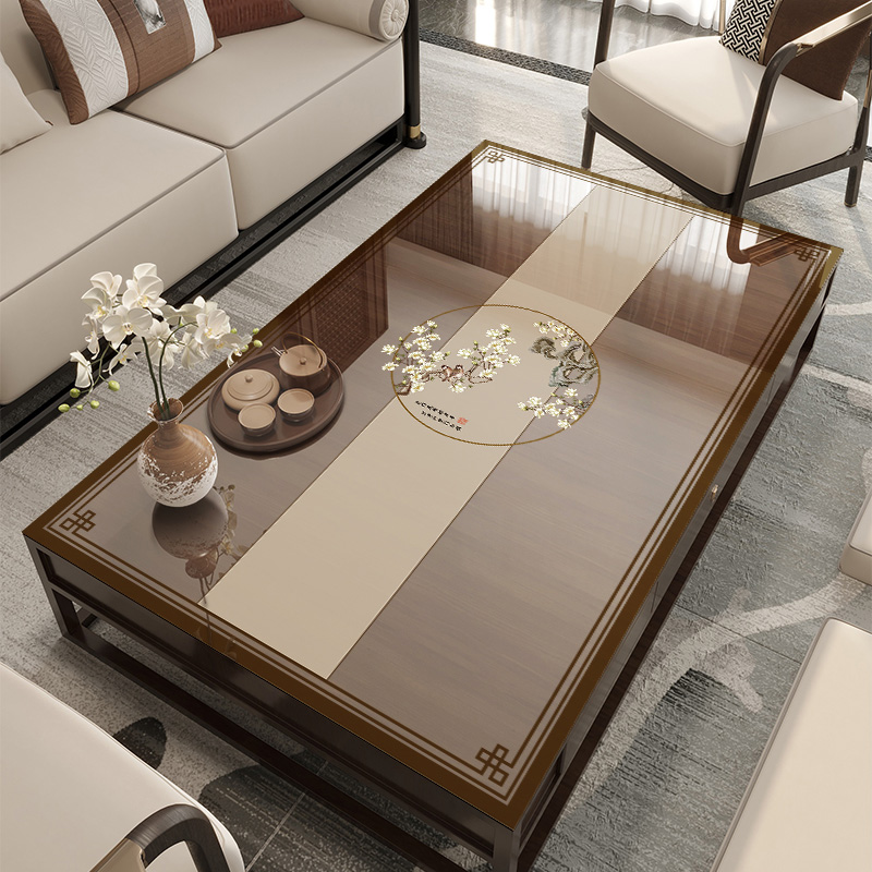 新中式桌垫PVC印花防水防油免洗