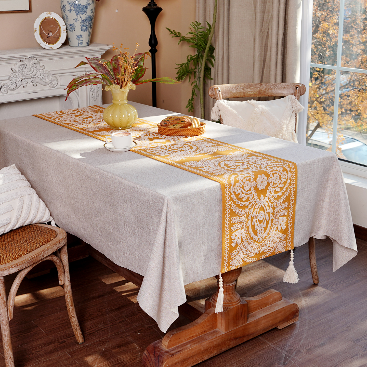 桌旗茶席电视柜长条盖布盖巾