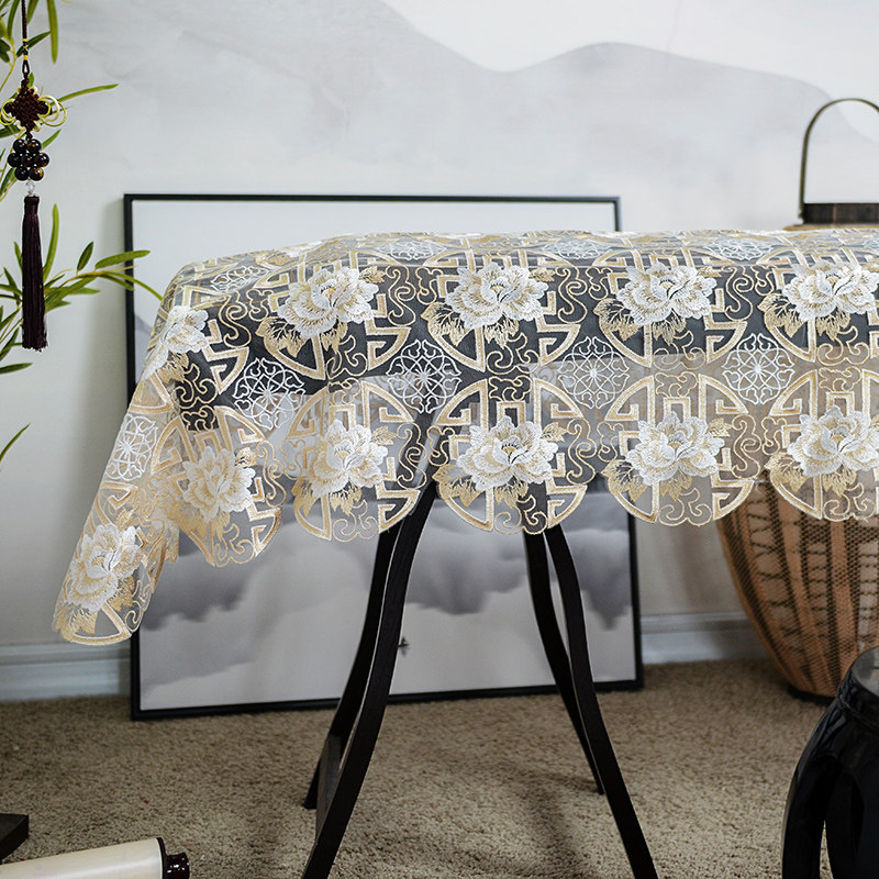 古筝防尘罩中国风高档蕾丝刺绣琴披163165cm通用盖布新中式古筝罩