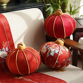 新中式 饰靠垫红色喜庆定制氛围高级感靠枕垫子 灯笼抱枕沙发客厅装