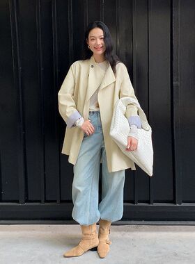 风衣十三行撞条70149MOXI新款外套女装春季休闲