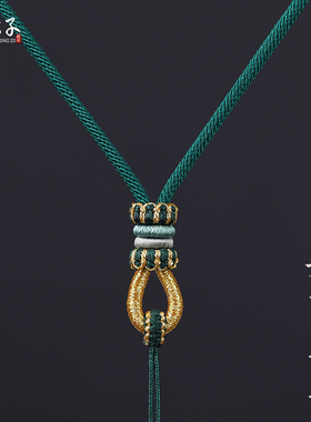 吊坠挂绳平安扣黄金玉牌玉佩手工编织挂坠绳项链红黑挂脖挂玉绳子