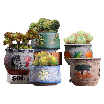 款式20中号地中海多肉花盆大口径红陶陶瓷老桩盆复古特价清仓家用