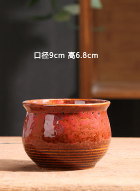 孔雀红色多肉花盆陶瓷特价简约家用阳台陶土粗陶花盘小号陶盆清仓