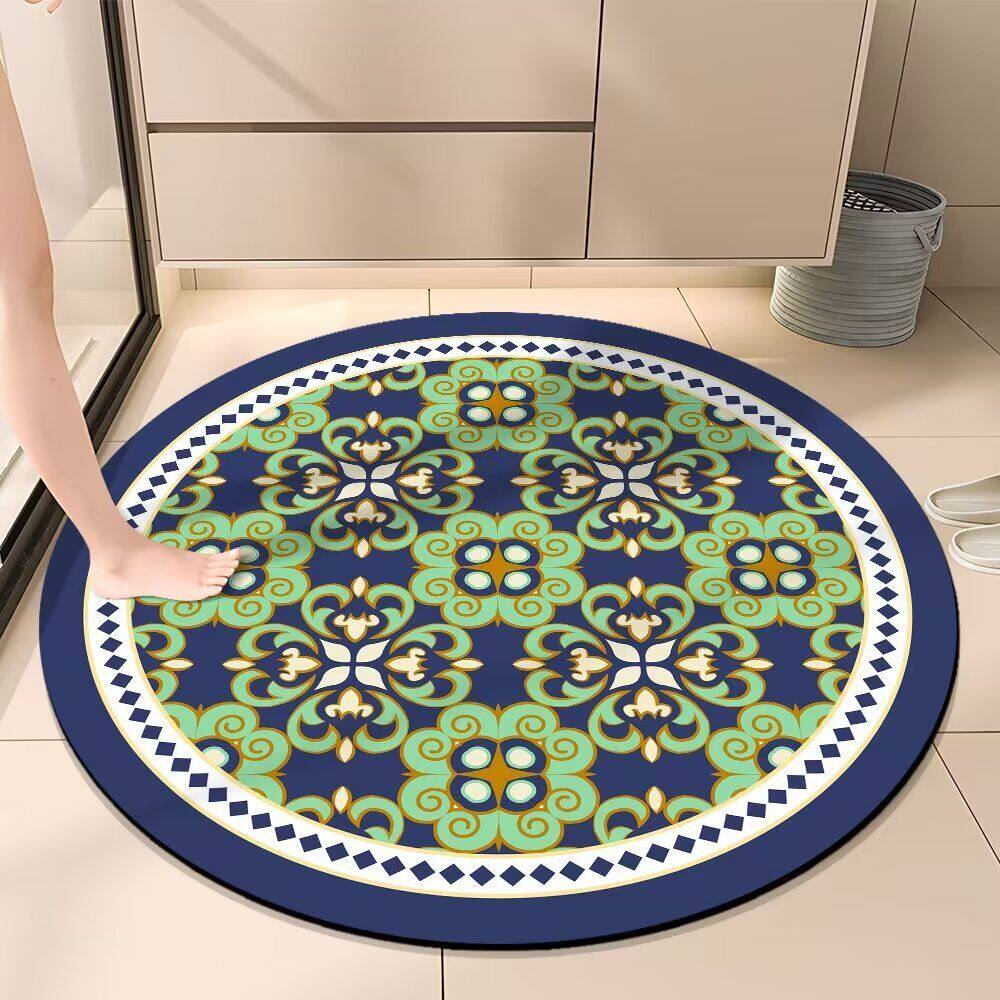 新款圆形浴室吸水防摔耐脏卫生间厨房门口防滑脚垫洗浴房速干地垫