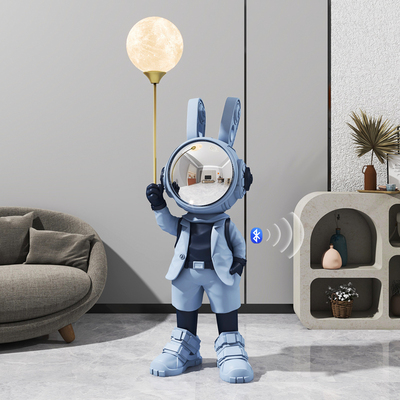 科技感太空兔摆件宇航员轻奢网红机械兔H客厅大型落地电视柜装饰
