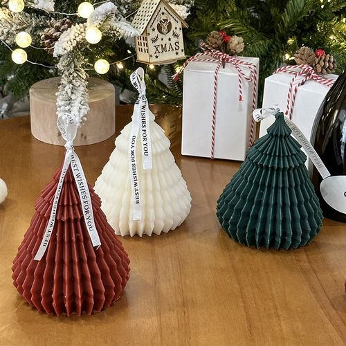 圣诞节装饰e礼品创意圣诞树蜡烛商场橱窗香薰圣诞氛围场景装饰摆