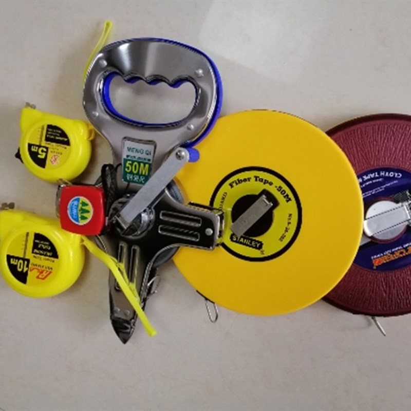 卷尺定做皮尺定制纤维尺钢架v尺布尺测量工具滚轮尺测树尺5米50米