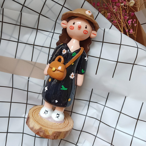 手工捏泥人 软陶泥石塑粘土定制人偶摆件手工娃娃公仔定制送情侣