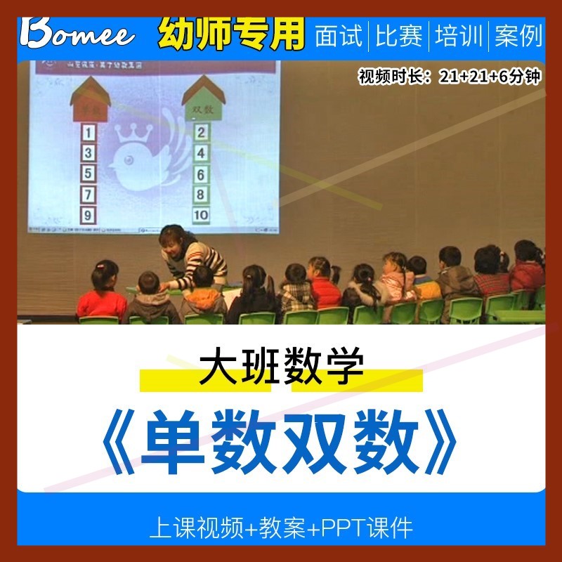 幼儿园教师面试比赛培训优质公开课资料大班数学活动《单数和双数