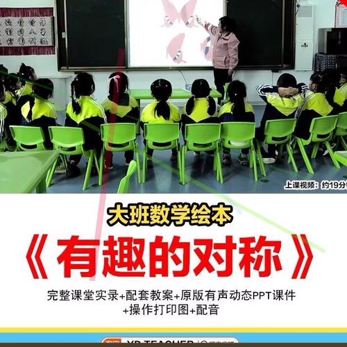 幼儿园优质公开课大班数学绘本有趣的对称课件ppt教案比赛视频新
