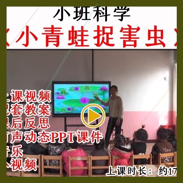 幼儿园优质公开课小班科学活动小青蛙捉害虫4以内数教案课件ppt.