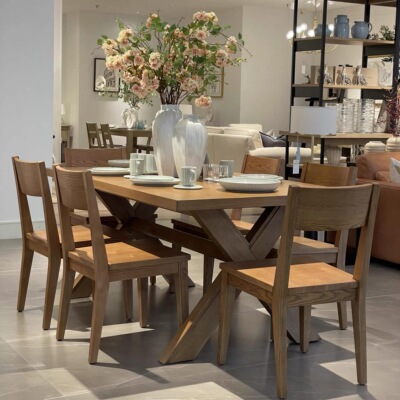 Harbor 美式实木餐桌椅house 组合家用长方形饭桌现代轻奢餐桌椅