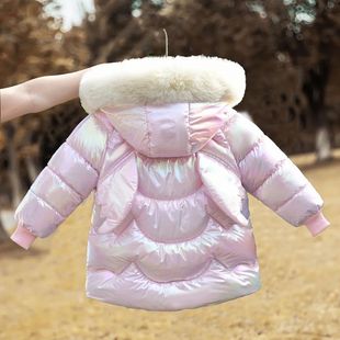 冬季女童羽绒棉服加绒加厚2025新款中小童韩版免洗洋气童装大清仓