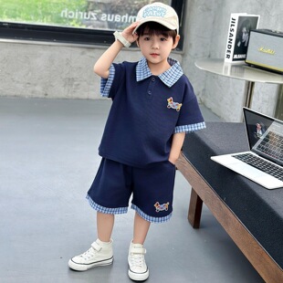 男童夏款polo衫套装2026新款酷帅男宝休闲两件套儿童夏季短袖衣服