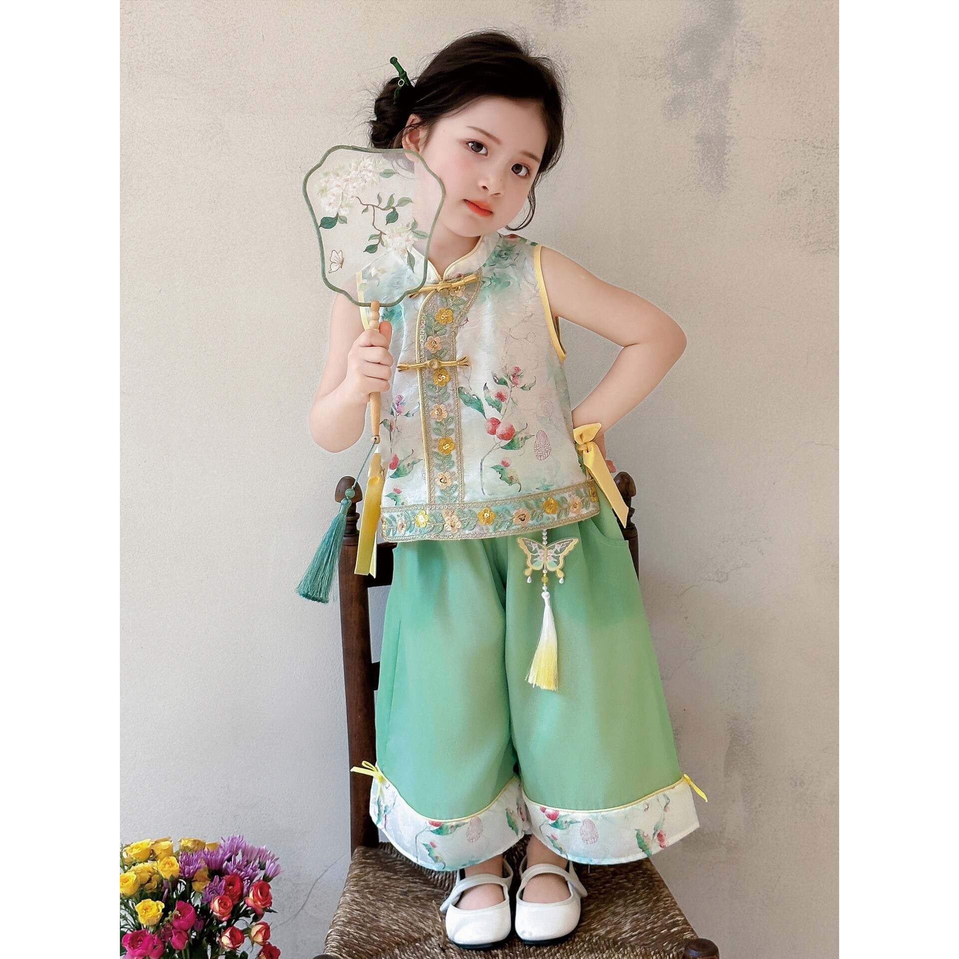 汉服女童国风套装夏季2026新款儿童夏装宝宝民族风新中式古风唐装图片