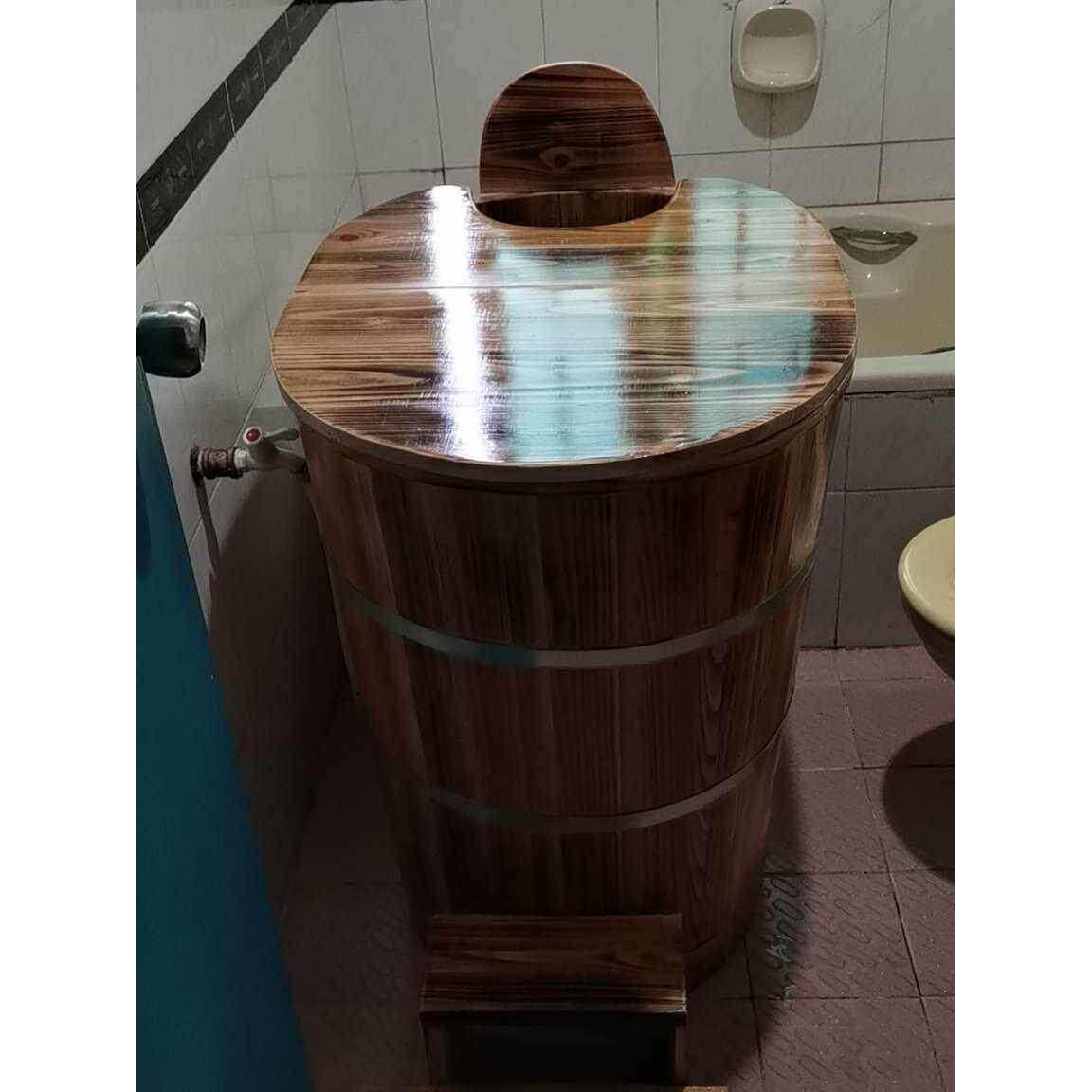 美容院加成人泡澡木桶沐浴桶儿童洗澡桶浴盆实木浴缸带盖熏蒸桶