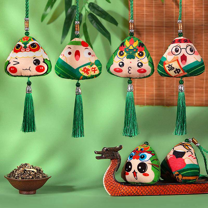 端午节香囊手工儿童创意卡通粽子香包材料包艾叶驱蚊入门挂件