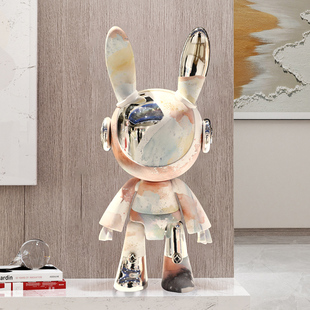 星际熊宙月兔子摆件公仔客厅电视柜酒柜高档家居饰品创意新居礼品