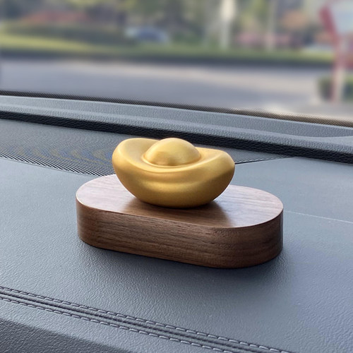 绢芭汽车摆件沙金元宝实心黄铜