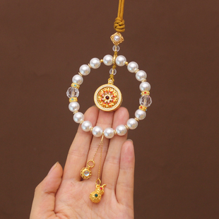 高档汽车挂件车内吊饰后视镜车载吊坠女珍珠时来运转平安原创个性