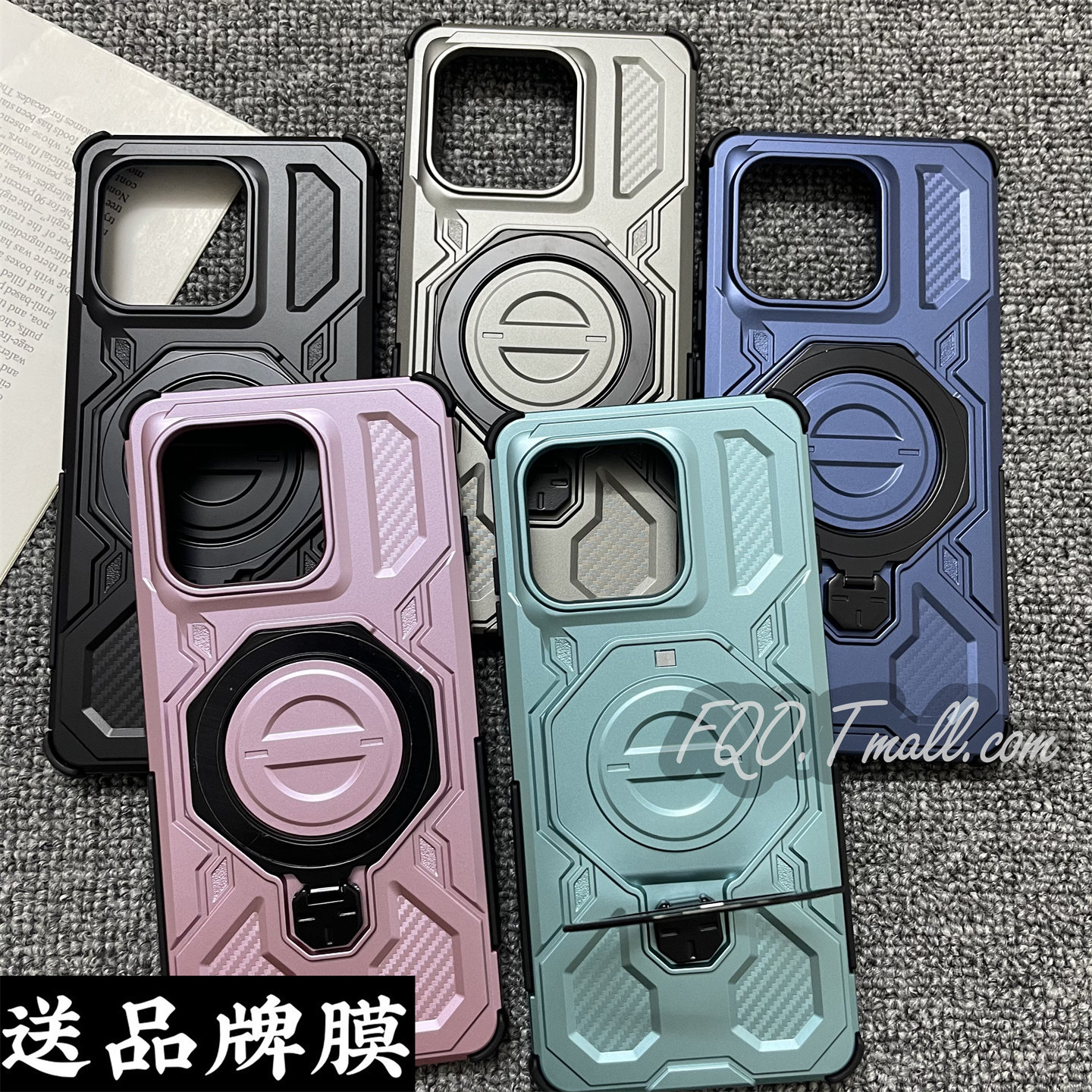 Fqo 适用摩托罗拉Edge60pro手机壳气囊防摔Edge50Neo一体旋转磁吸支架edge40neo保护套60Fusion高级感硅胶边