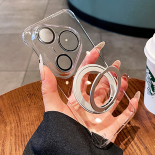 pura70ultra镜头全包 适用华为pura70pro手机壳p60新款 防摔磁吸支架透明超薄高级感男女硬壳 360°支点壳
