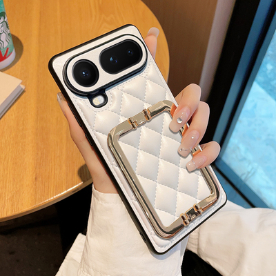 适用荣耀Magic8ProAir手机壳小香风金属方扣支架高级皮套魔术8proair保护套奢华简约个性时尚全包防摔手机套