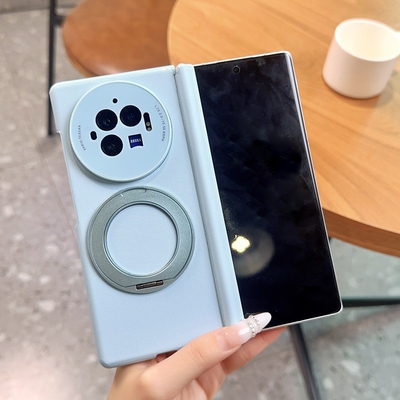 适用vivoXFold3手机壳全包双中轴多巴胺磁吸旋转支架XFold3Pro折叠屏保护套奢华简约个性时尚超薄防摔手机套