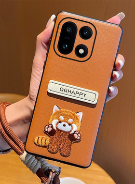 适用一加15手机壳刺绣猫公仔白色支架高级皮套1加15保护套奢华简约oneplus15个性时尚超薄镜头全包防摔手机套