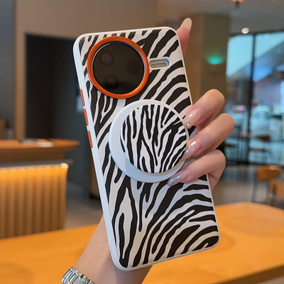 适用红米k80手机壳金甲斑马纹磁吸气囊支架k80pro保护套奢华简约个性时尚超薄全包防摔手机套