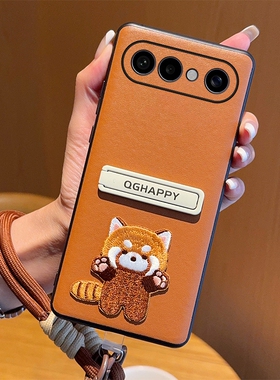 适用vivos50手机壳刺绣猫公仔白色支架高级皮套s50promini保护套奢华简约个性时尚超薄镜头全包防摔手机套