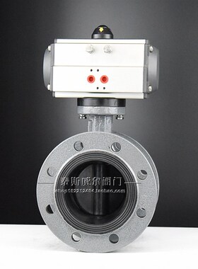 AT气动法兰式全衬胶蝶阀 D641J-16C IWCB铸钢阀体 三元乙丙衬胶板