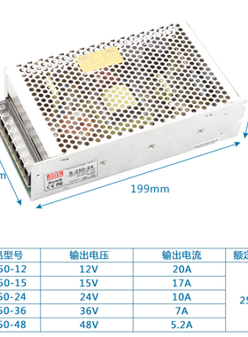 开关电源36V50W150W4000W350W400W1000W1500W2000W3000W S-100-36