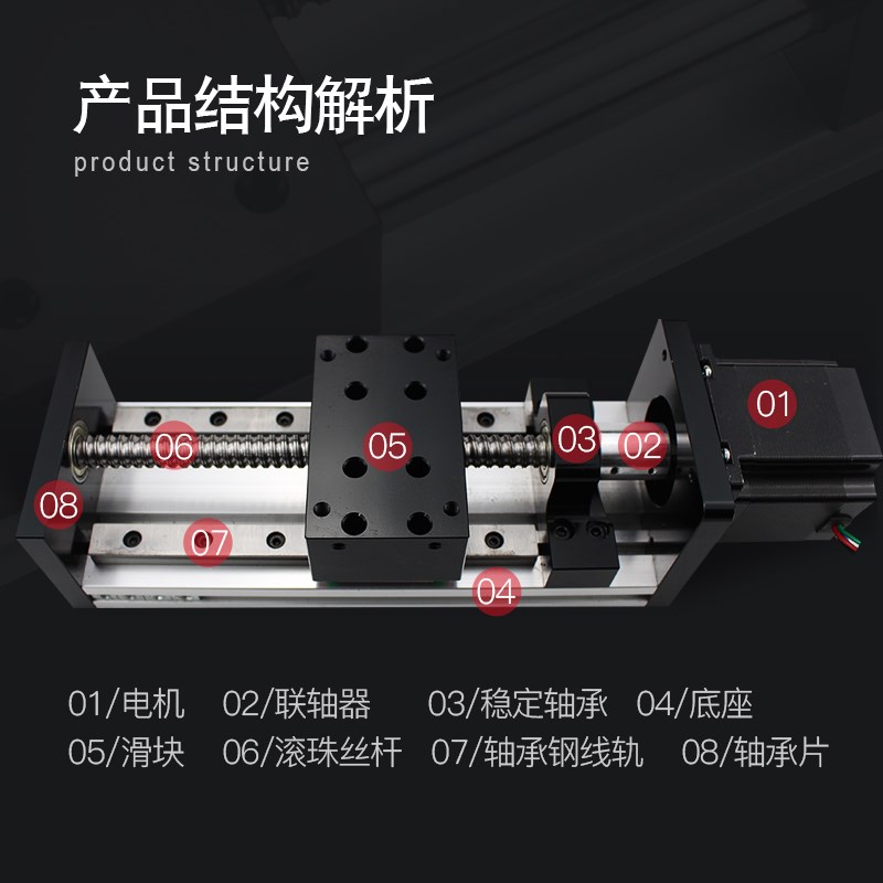 高博GX80双线轨滚珠丝杆滑台精密直线导轨线性电动数控十字模组