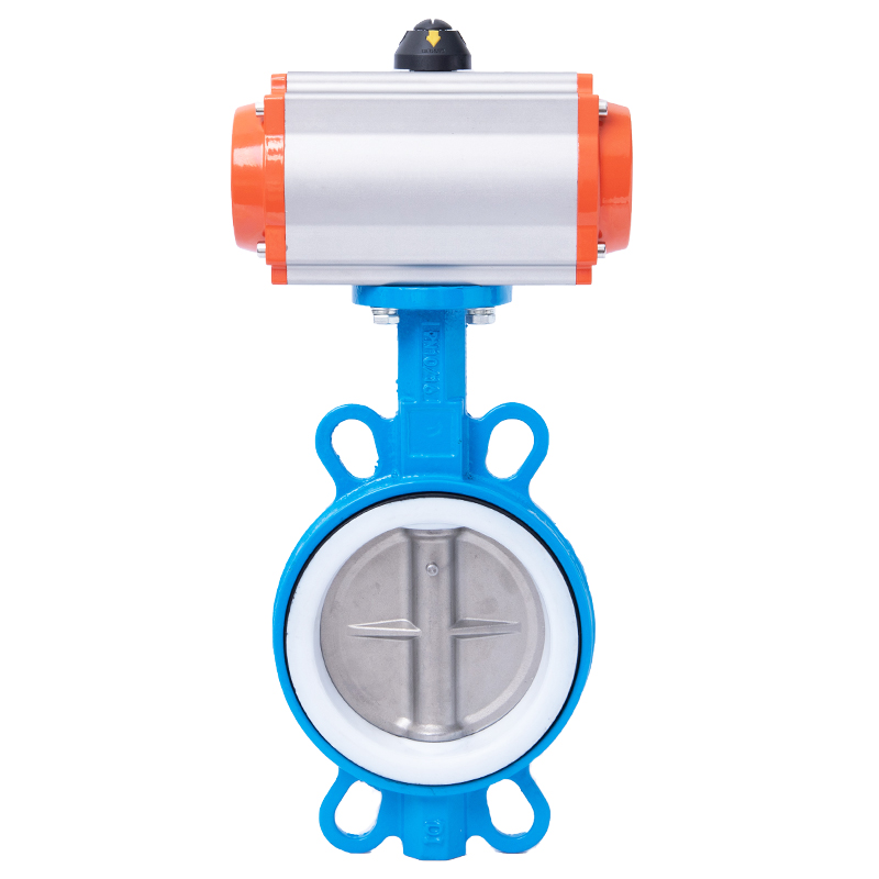 D671F-16气动四氟对l夹蝶阀气动阀DN50 65 80 100 125 150 200 25