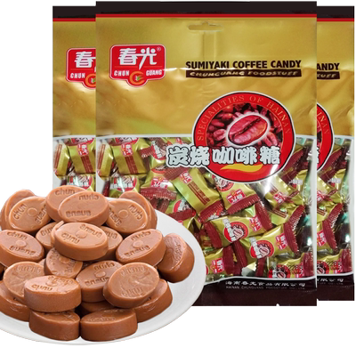 春光炭烧咖啡糖228克X3袋 海南特产零食糖果硬糖喜糖小吃