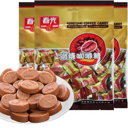 春光炭烧咖啡糖228克X3袋 海南特产零食糖果硬糖喜糖小吃