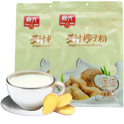 海南特产 春光姜汁椰子粉360克X2袋 椰香姜汁味 姜味浓姜茶椰奶粉 - 封面